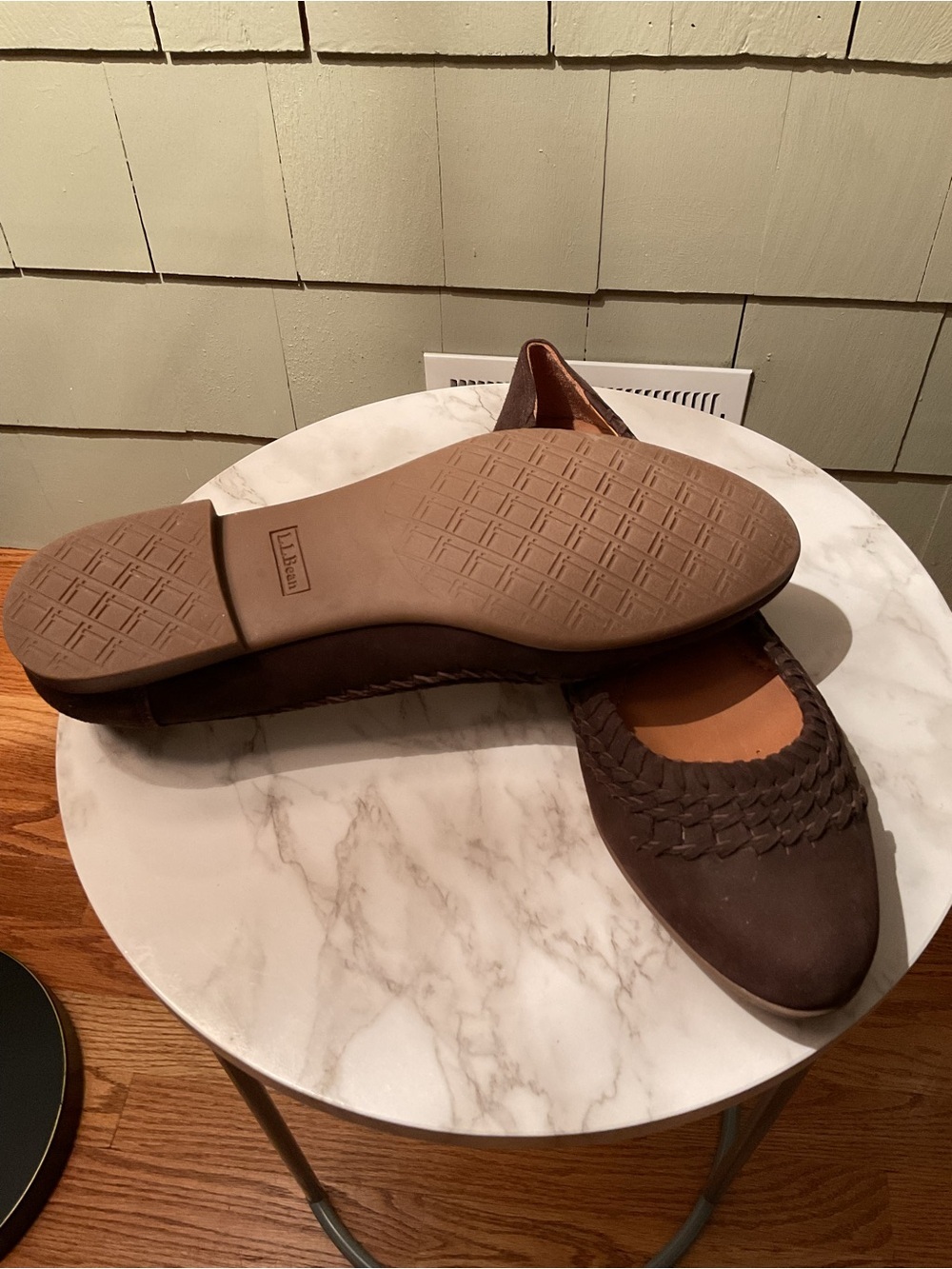 L.L. Bean Dark Brown Braided Leather Ballet Flats - Picture 4 of 5